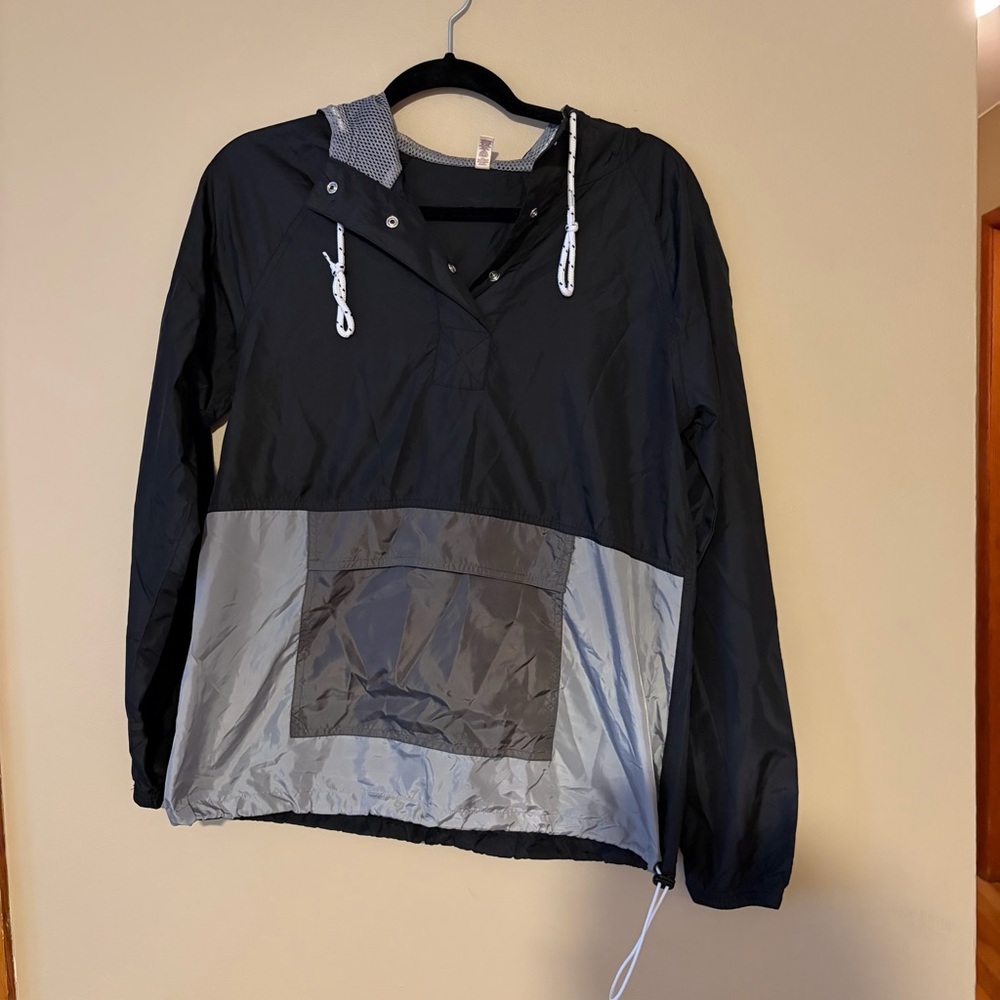 Black and Gray Windbreaker Jacket